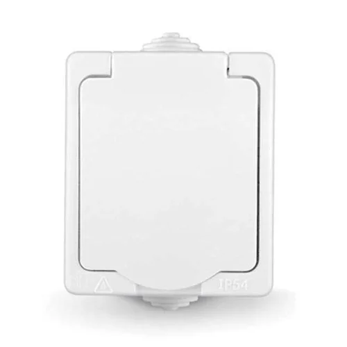 Розетка 1-м ОП Аллегро 16А с защ. крышкой защ. шторки с заземл. IP54 бел. UNIVersal 5563286